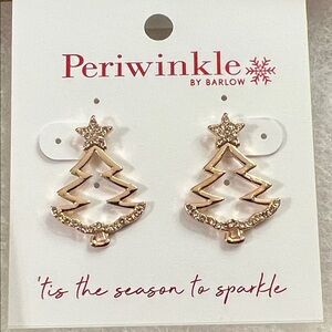 Periwinkle by Barlow Sparkling Gold Tree Earrings